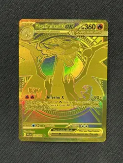 NM Mega Charizard X ex 130/094 Phantasmal Flames Gold Hyper Rare Pokemon Card - Image 1