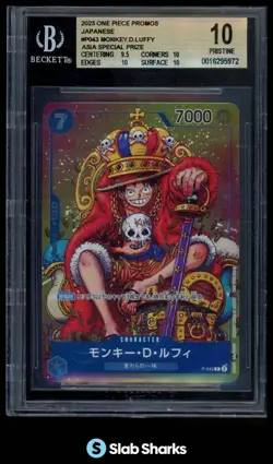 2023 ONE PIECE PROMOS JAPANESE MONKEY D. LUFFY ASIA SPECIAL PRIZE BGS 10 - Image 1