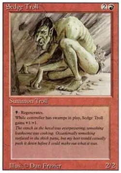 Heavy Play, English MTG Regular Sedge Troll 3rd Edition Magic the Gathering - Image 1