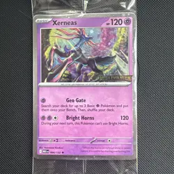 Xerneas 064/132 Mega Evolution Stamped Promo Sealed Pokemon TCG Card ME01 - Image 1
