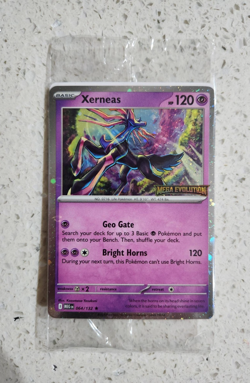 Xerneas 064/132 Pokemon TCG Mega Evolution Stamped Promo Card - Sealed - Image 1