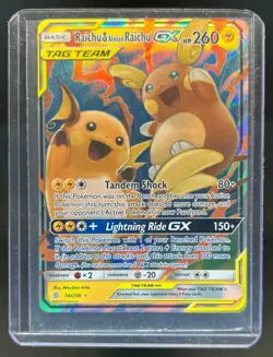 2019 Pokemon Sun & Moon Unified Minds Raichu Alolan Tag Team #54/236 - Image 1