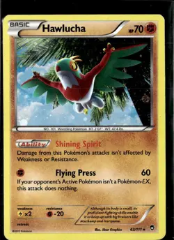 Pokemon Hawlucha 63/111 Cosmos Holo Furious Fist Promo LP - Image 1