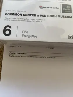 Pokemon centre x Van Gogh Museum Amsterdam Pin Box Set New! Limited - Image 2