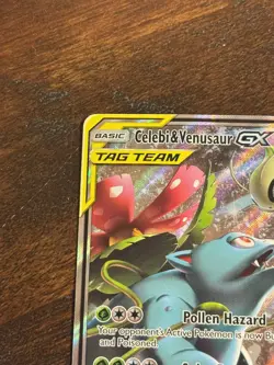 Pokemon TCG Sun & Moon Black Star Promo Tag Team Celebi & Venusaur GX SM167 MP - Image 2