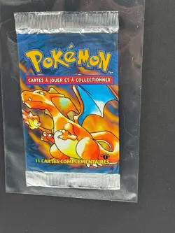 1999 Pokemon - French 1st Edition Charzard Art - EMPTY Booster Pack - NO CARDS - Image 1