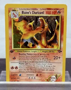 2000 Gym Challenge Blaine's Charizard 2/132 *1st Edition* Holo Pokemon TCG - Image 1