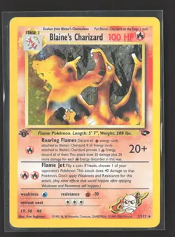 Pokemon 2000 Gym Challenge Blaine's Charizard 1st Edition #2/132 - Image 1