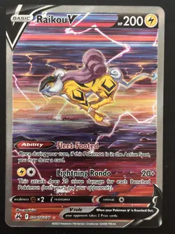 Pokemon TCG Raikou V GG41/GG70 Crown Zenith Galarian Gallery Holo Card Mint - Image 2
