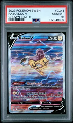 Raikou V GG41/GG70 Alt Art Crown Zenith Pokemon TCG PSA 10 GEM MINT - Image 1