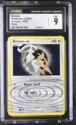 2009 POKEMON PLATINUM ARCEUS ARCEUS AR5 RARE HOLO FOIL CGC 9 MINT - Image 1
