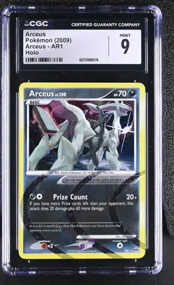 CGC 9 MINT Arceus 2009 Arceus AR1 Holo Pokemon Card - Image 1