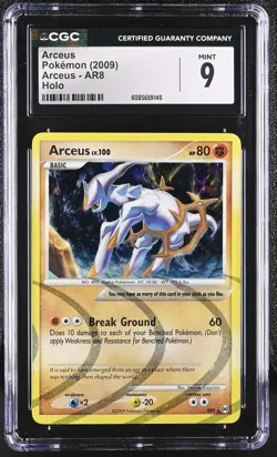 CGC 9 MINT Arceus 2009 Arceus AR8 Holo Pokemon Card - Image 1