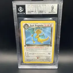 Pokemon Dark Dragonite 1st Edition TCG Card 22/82 Non-Holo BGS 9 MINT PSA 9 - Image 1