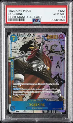 2023 ONE PIECE OP03-PILLARS OF STRENGTH MANGA ALTERNATE ART #122 SOGEKING PSA 10 - Image 1