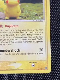 Ditto (Pikachu) 63/113 EX Delta Species Non-Holo Near Mint Pokemon TCG Card - Image 4