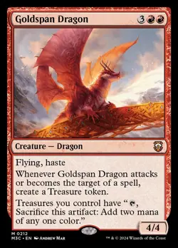 Goldspan Dragon 0212 Mythic Non Foil Modern Horizons 3 Commander MTG NM - Image 1