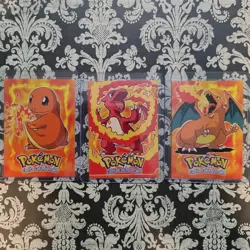 Topps Charizard Charmeleon & Charmander Pokemon Cards 1999 Non Holo NM - Image 2