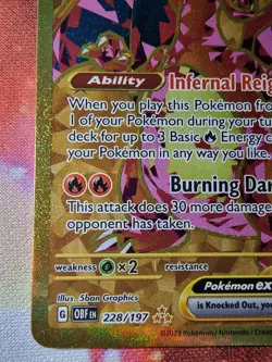 Charizard EX 228/197 Obsidian Flames Gold NM Full Art Hyper Rare Pokemon TCG - Image 4