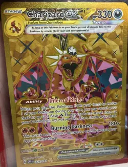 Pokemon TCG Charizard EX 228/197 Obsidian Flames Gold NM Full Art Hyper Rare - Image 1