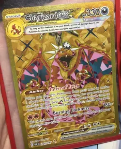 Pokemon TCG Charizard EX 228/197 Obsidian Flames Gold NM Full Art Hyper Rare - Image 3
