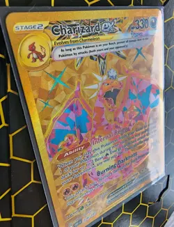 Pokemon TCG Charizard EX 228/197 Obsidian Flames Gold Full Art Hyper Rare - Image 3