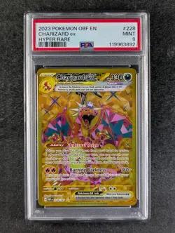 2023 Pokemon CHARIZARD EX #228/197 Obsidian Flames Hyper Rare Full Art ENG PSA 9 - Image 1