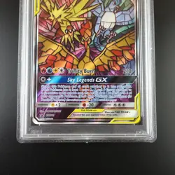 PSA 9 Moltres Zapdos Articuno SM210 Pokemon Hidden Fates Stained Glass Holo - Image 3
