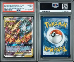 Pokemon Moltres Zapdos Articuno GX SM210 Hidden Fate Promo PSA 9 Stained Glass - Image 5