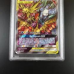 PSA 9 Moltres Zapdos Articuno SM210 Pokemon Hidden Fates Stained Glass Holo - Image 3