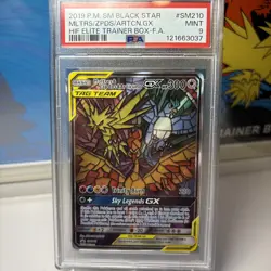 Pokemon Moltres Zapdos Articuno GX SM210 Hidden Fate Promo PSA 9 stained glass - Image 3
