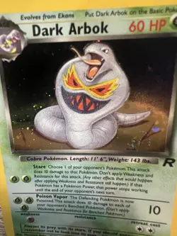 Pokemon Dark Arbok Team Rocket Rare Holo Card 2/82. *23000 ERROR* MP - Image 2