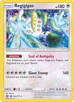 Regigigas 84a/111 Crimson Invasion Pokemon Card Rare Alternative Art Holo LP - Image 1