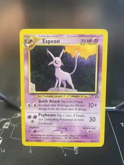 Pokemon Espeon Neo Discovery Rare Card TCG 20/75 - Image 1