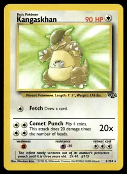 Kangaskhan (21) Rare Unlimited Jungle 21/64 NM Pokemon TCG - Image 1