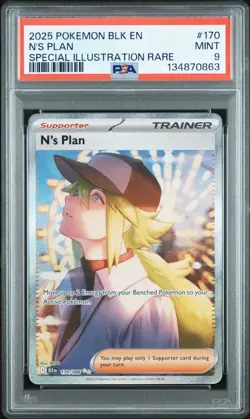 2025 Pokemon SV: BLK EN-Black Bolt #170/086 N's Plan PSA 9 - Image 1
