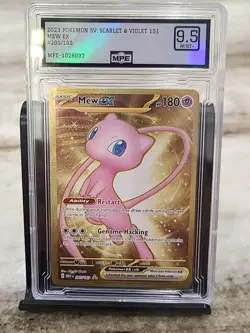 Pokemon MewEX 205/165 Scarlet and Violet 151 Gold Hyper Rare MPE GRADED MINT+9.5 - Image 1