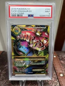 2016 PSA 9 MINT Pokemon TCG XY M VENUSAUR EX #100/108 Evolutions Full Art Holo - Image 1