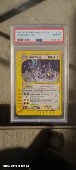 2003 Pokemon Aquapolis Crystal Nidoking Holo #150/147 Secret Rare PSA 8 NM-MT - Image 1