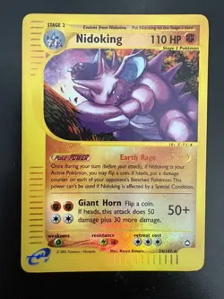 Nidoking 24/147 Reverse Holo Pokemon TCG Aquapolis E Reader Series LP - Image 1