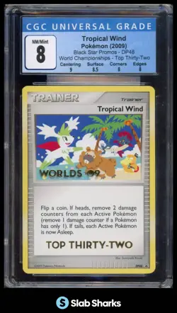 2009 POKEMON BSP #DP48 TROPICAL WIND WORLD CHAMPIONSHIPS TOP 32 CGC 8 - Image 1