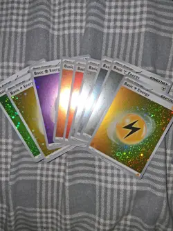 Pokemon 151 Energy cosmo Holo Lot 9 Cards Grass Psychic Fire Water etc - Image 1