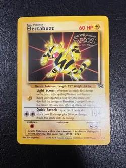 Pokemon WOTC 1999 Electabuzz Movie Black Star Promo Rare Vintage Pokemon Card - Image 1