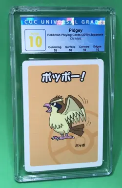 CGC PERFECT 10 Pidgey Old Maid Pokemon Playing Card 2019 Japanese TOP POP - Image 1