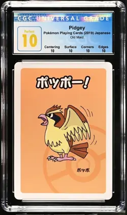 CGC PERFECT 10 Pidgey Old Maid Pokemon Playing Card 2019 Japanese TOP POP - Image 2