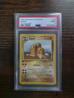 Pokemon 1999 Base Set German 1st edition Dugtrio Dugdri Card *MINT PSA 9* - Image 1
