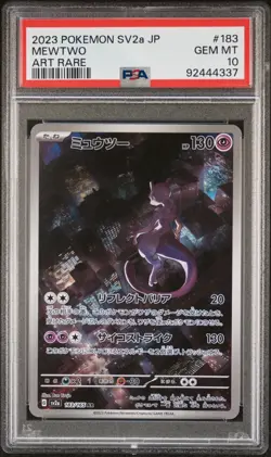 Pokemon 2023 SV2a Mewtwo Full Art Rare Card PSA 10 JP 151 #183 - Image 1