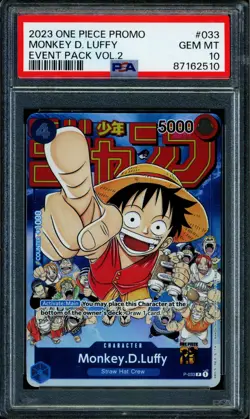 Monkey D. Luffy - P-033 - PSA 10 - Promo - English - One Piece - 624-625 - Image 1