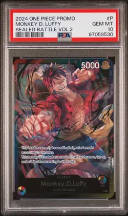 Monkey D. Luffy PSA 10 2024 One Piece Promo #P Sealed Battle Vol. 2 Leader Card - Image 1