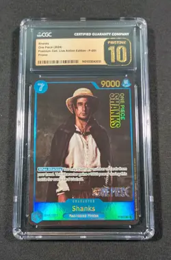 One Piece English Holo Shanks P-051 CGC 10 PRISTINE Live Action Edition Promo - Image 1